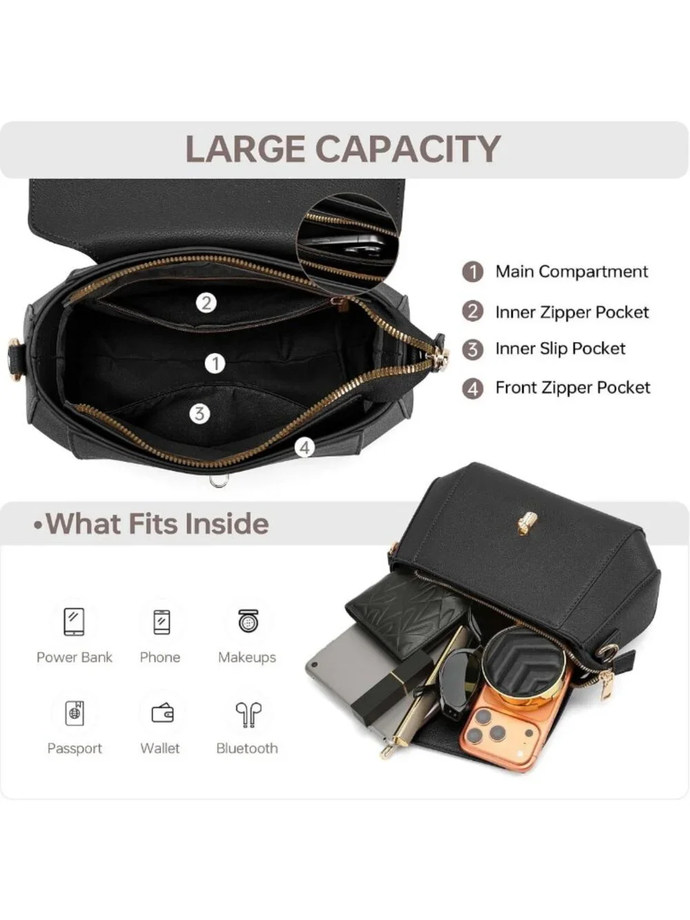 Trendy Vegan Leather Crossbody Bag for Women | Adjustable Strap Handbag